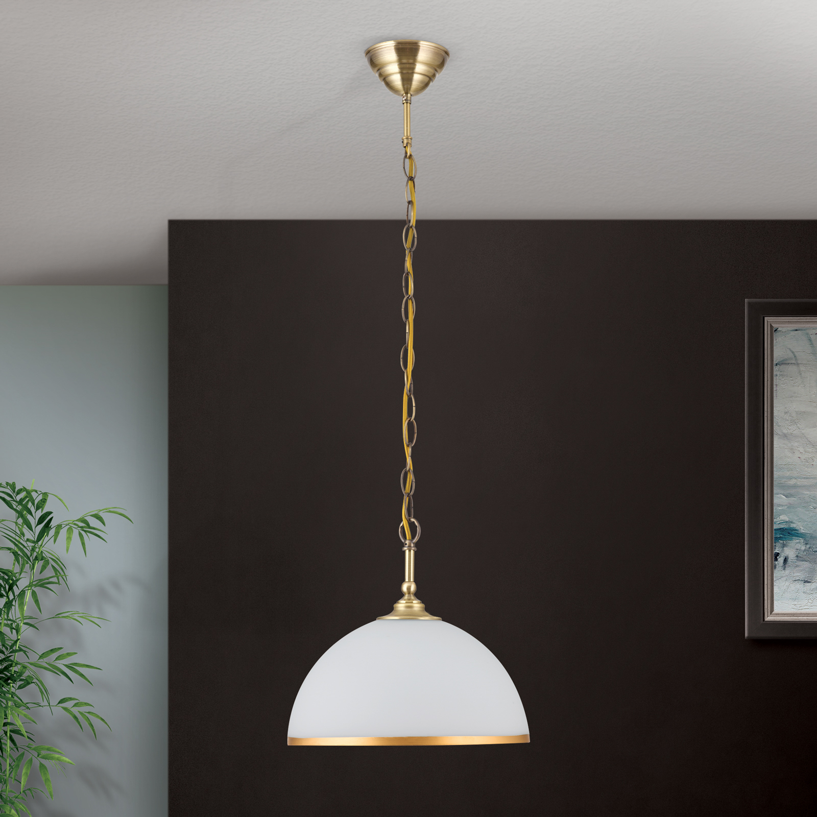 Old Lamp pendant light chain suspension, 1-bulb