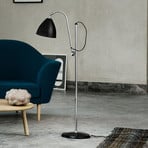 GUBI Bestlite BL3 floor lamp Ø 16 cm, chrome/black