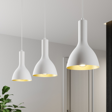 Arcchio Cosmina suspension, 3 l. allongée blanche