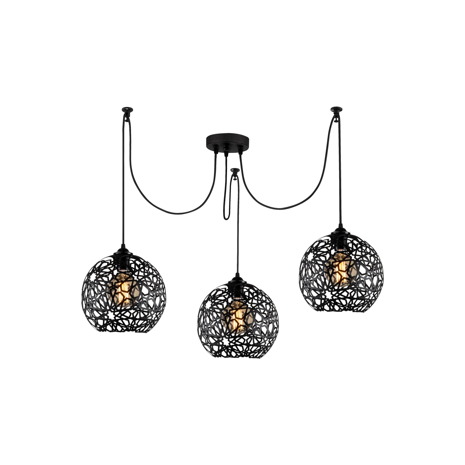 Hanglamp Fellini MR-897 3-lamps decentraal zwart