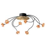 Fiorella ceiling light, eight-bulb, amber