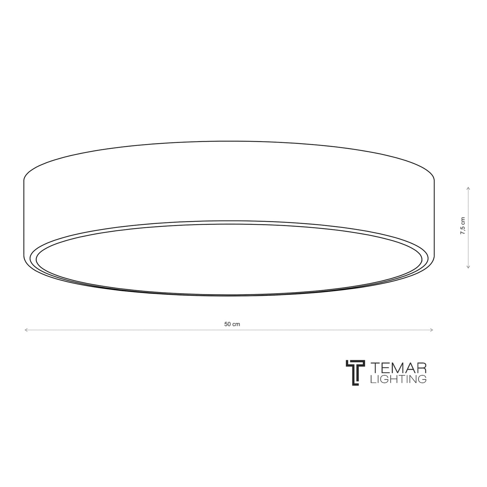 Plafondlamp Cleo, Ø 50 cm, IP20, wit, metaal, E27
