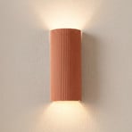 Lindby Colja -seinävalaisin, terrakotta, pyöreä, 30,5 cm, kipsi