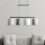 Tilde hanging light with four textile shades