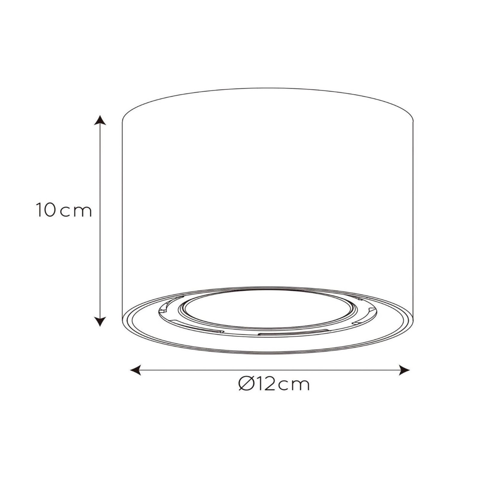 LED-takspotlight Fedler, Ø 12 cm, vit, dimbar till varm, aluminium