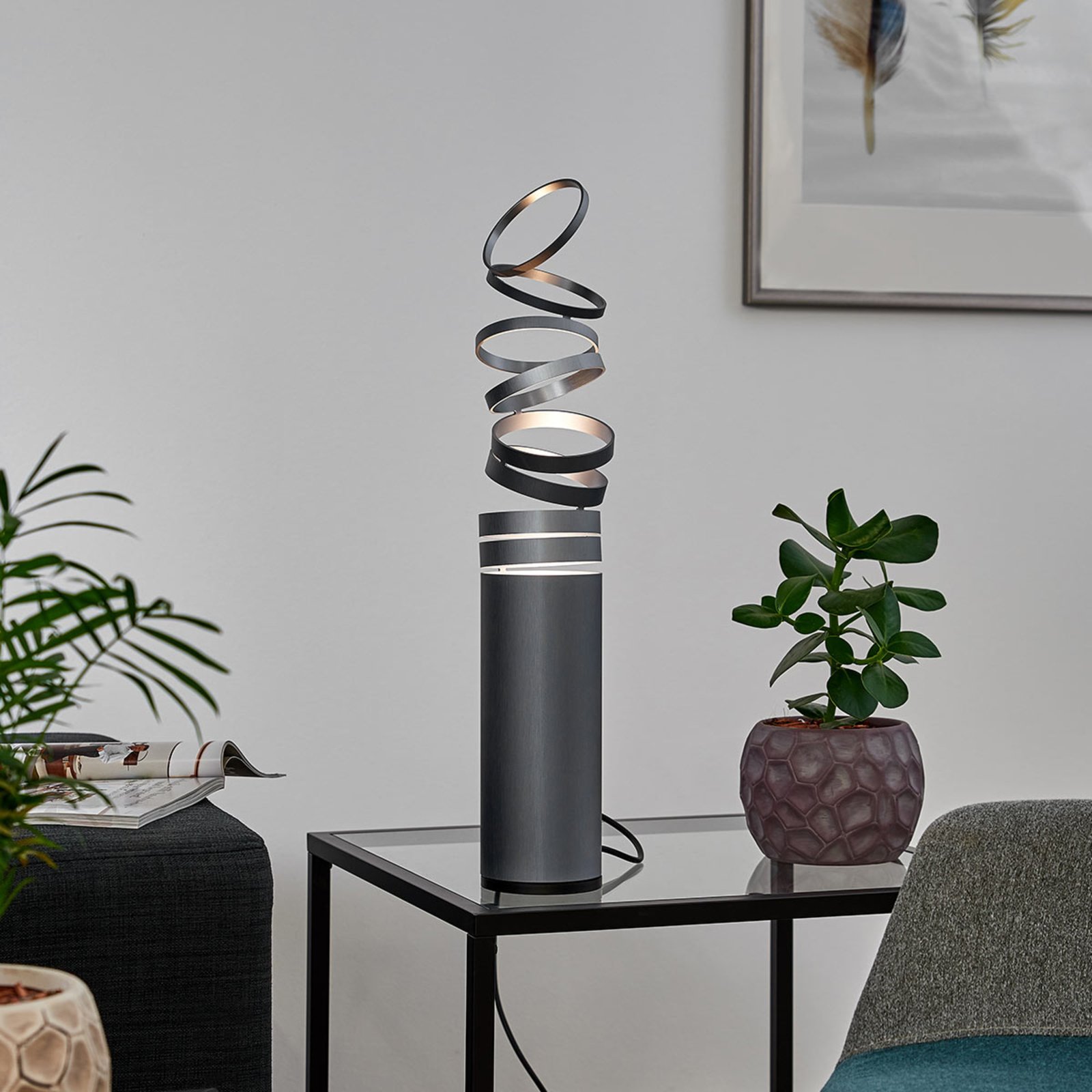 Artemide Decompose playful designer table lamp, for Living / Dining Room, aluminium, E27, 8 W, energy efficiency: A++, H: 61 cm
