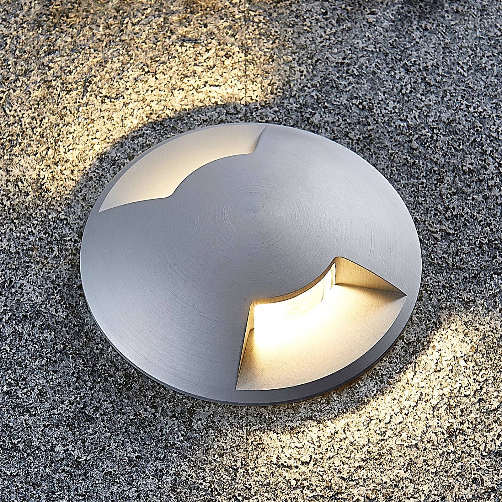 Lucande Luminaire encastré dans le sol Milara à 2 lampes aluminium