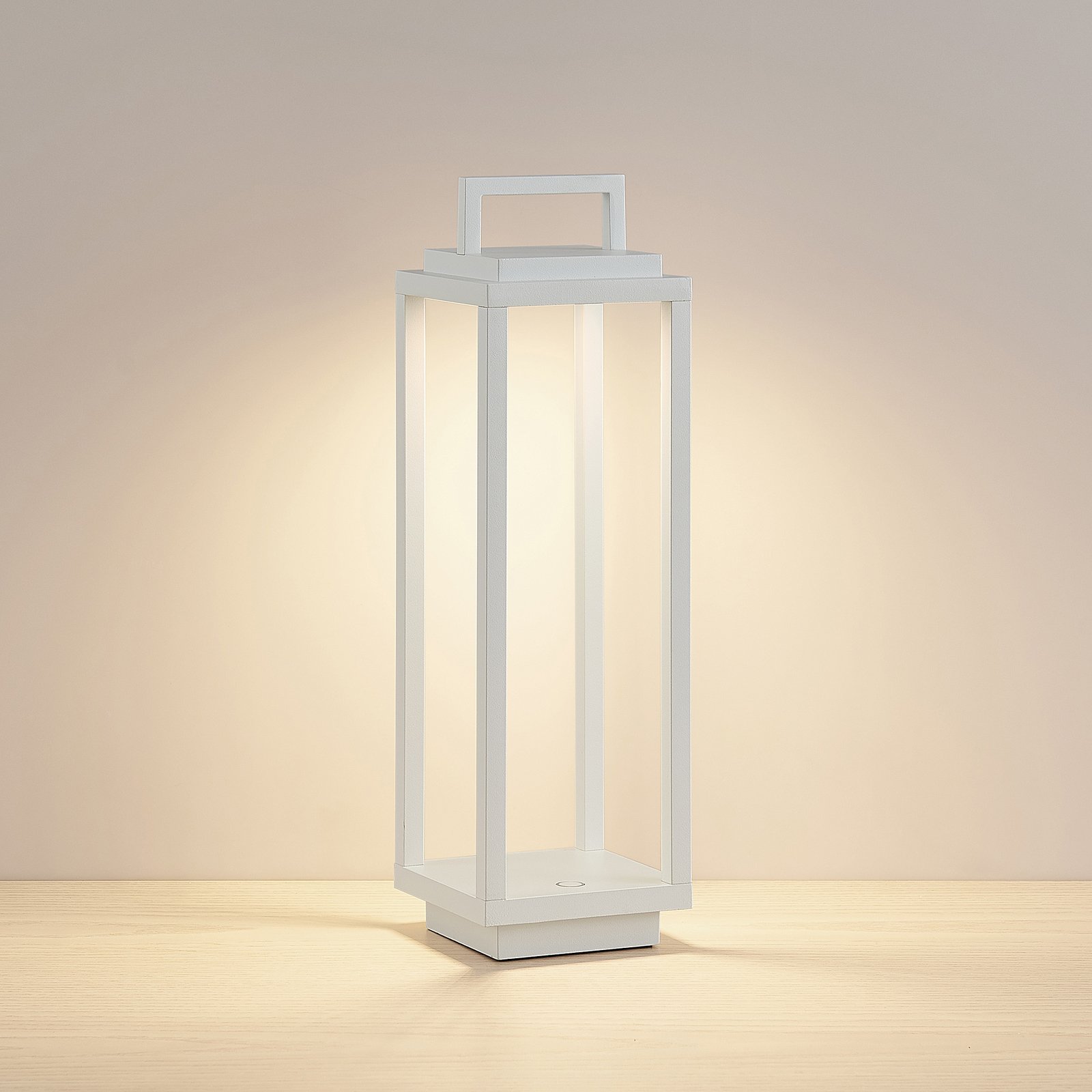 Lucande Mirina lanterne extérieur LED USB, blanche