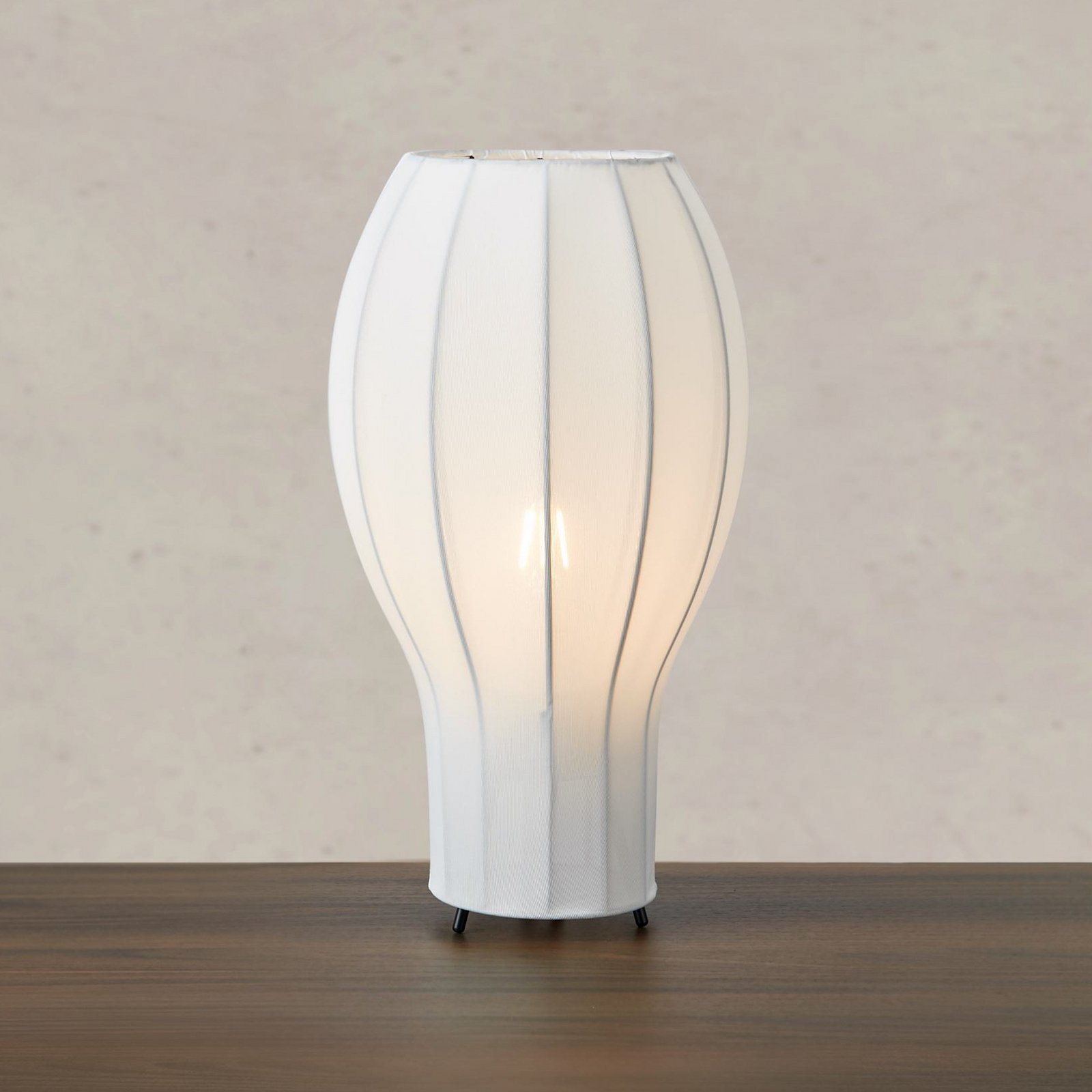 Lampe de table Hikari, Ø 22 cm, blanc/noir, tissu/métal