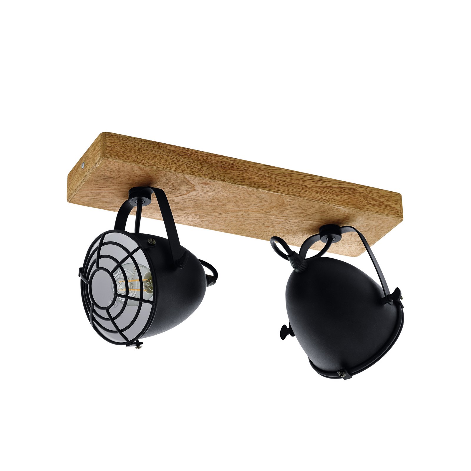Spot pour plafond Gatebeck bois et métal, 2 lampes Spot pour plafond Gatebeck bois et métal, 2 lampes