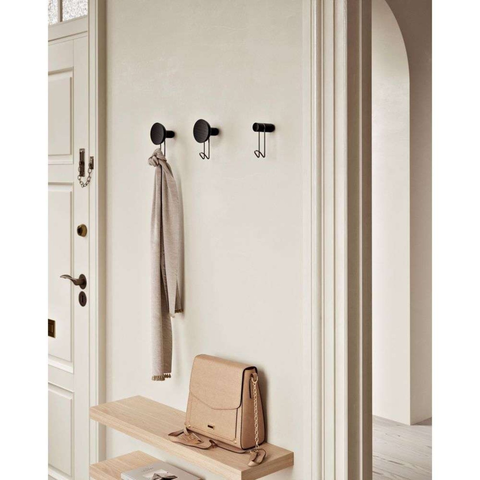 Around Coat Hook Small Black/Oak/Black - Woud