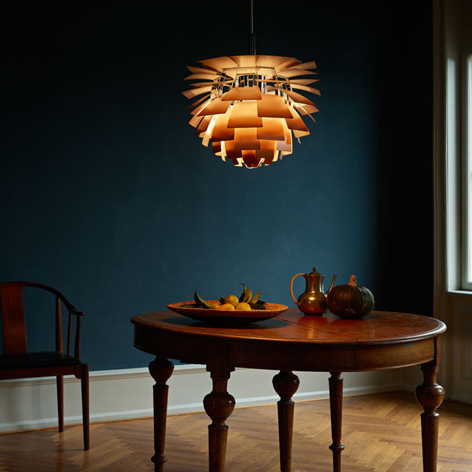Viseća lampa PH Artichoke V4, bakrena, Ø 60 cm, Louis Poulsen