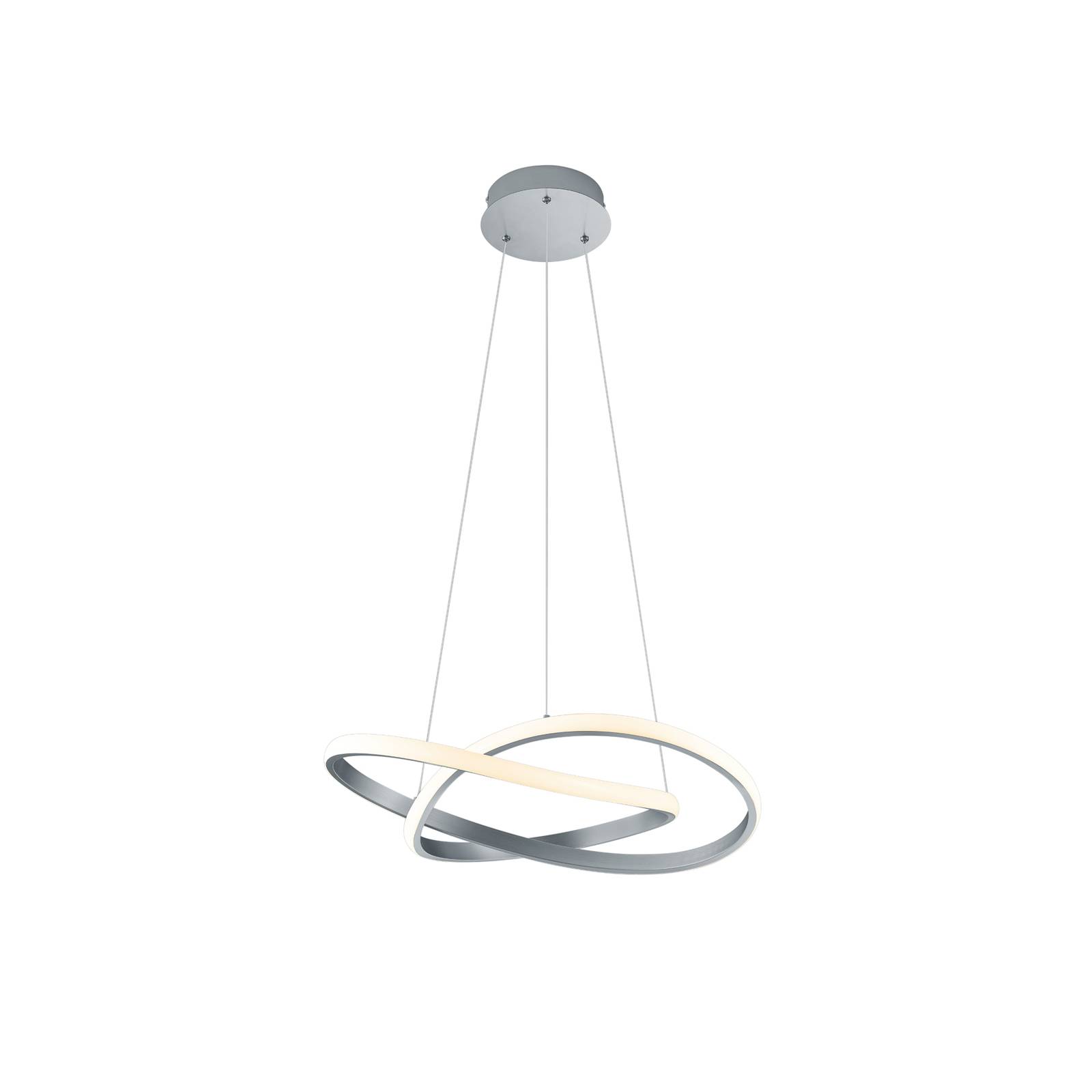 Reality Leuchten - led Pendelleuchte course Silber Stufen Dimmer Ø60cm 3000 Kelvin Warmweiß