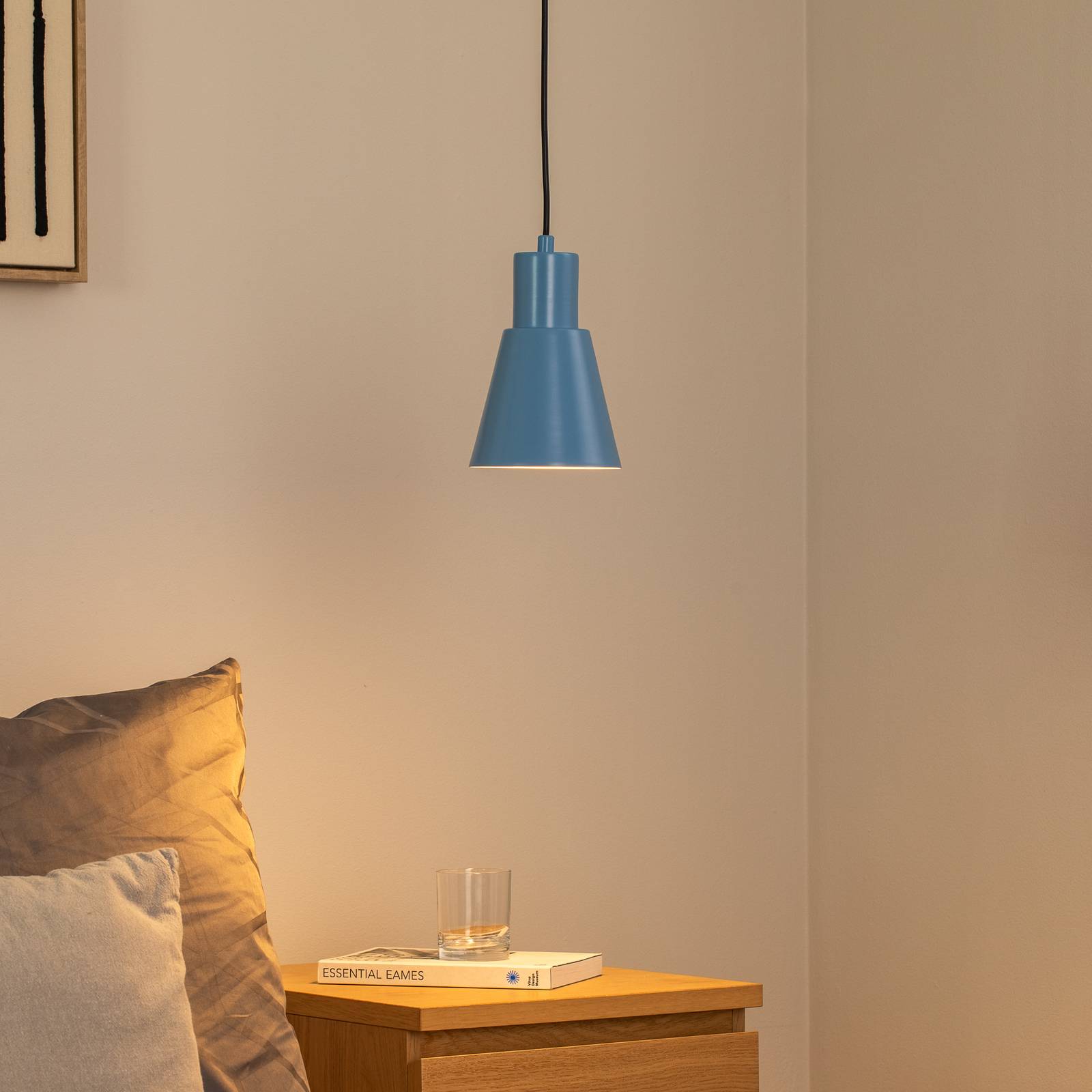 Hängeleuchte Konikkem, hellblau, Metall, Ø 14 cm, E27 günstig online kaufen