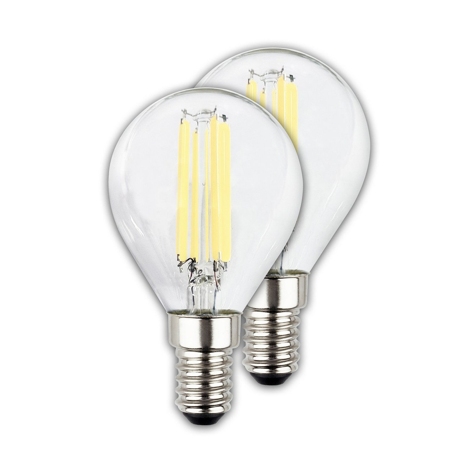 Bombilla LED gota E14 2,5W clara 3000K 525lm EEC A 2er