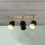 Deckenleuchte Esra, schwarz, Länge 45 cm, Metall, 3-flammig