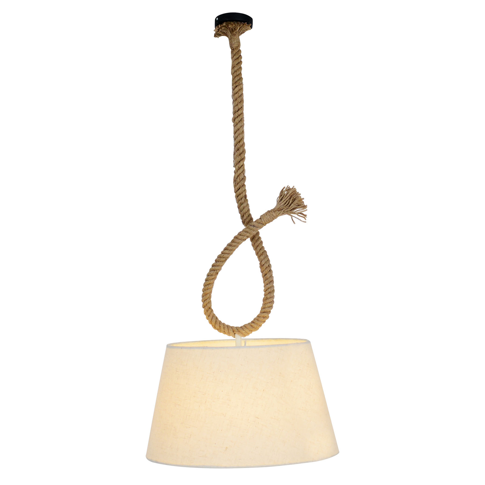 Hanglamp Rope met stoffen kap, Ø 35 cm