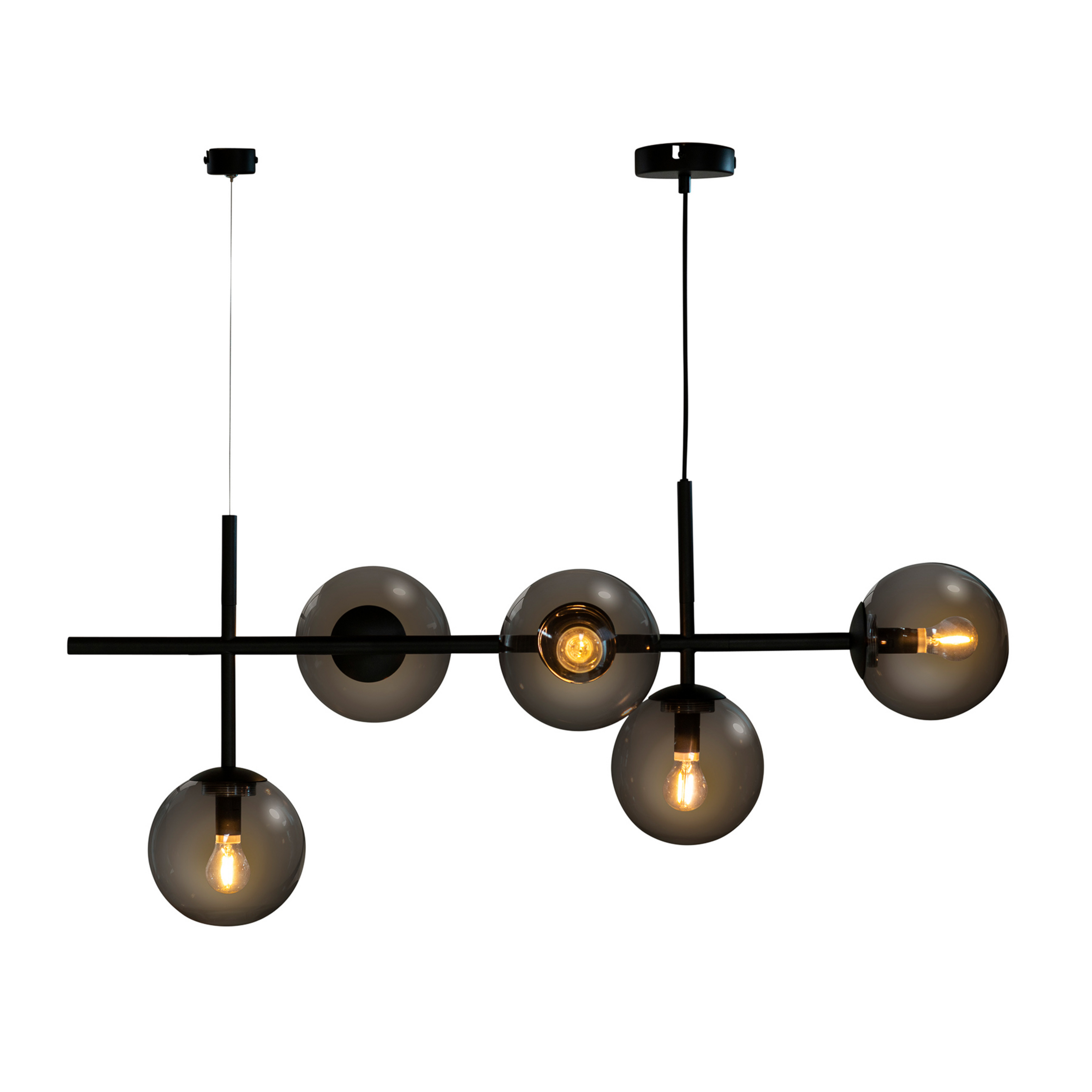 Dyberg Larsen Como suspension, à 5 lampes, noire