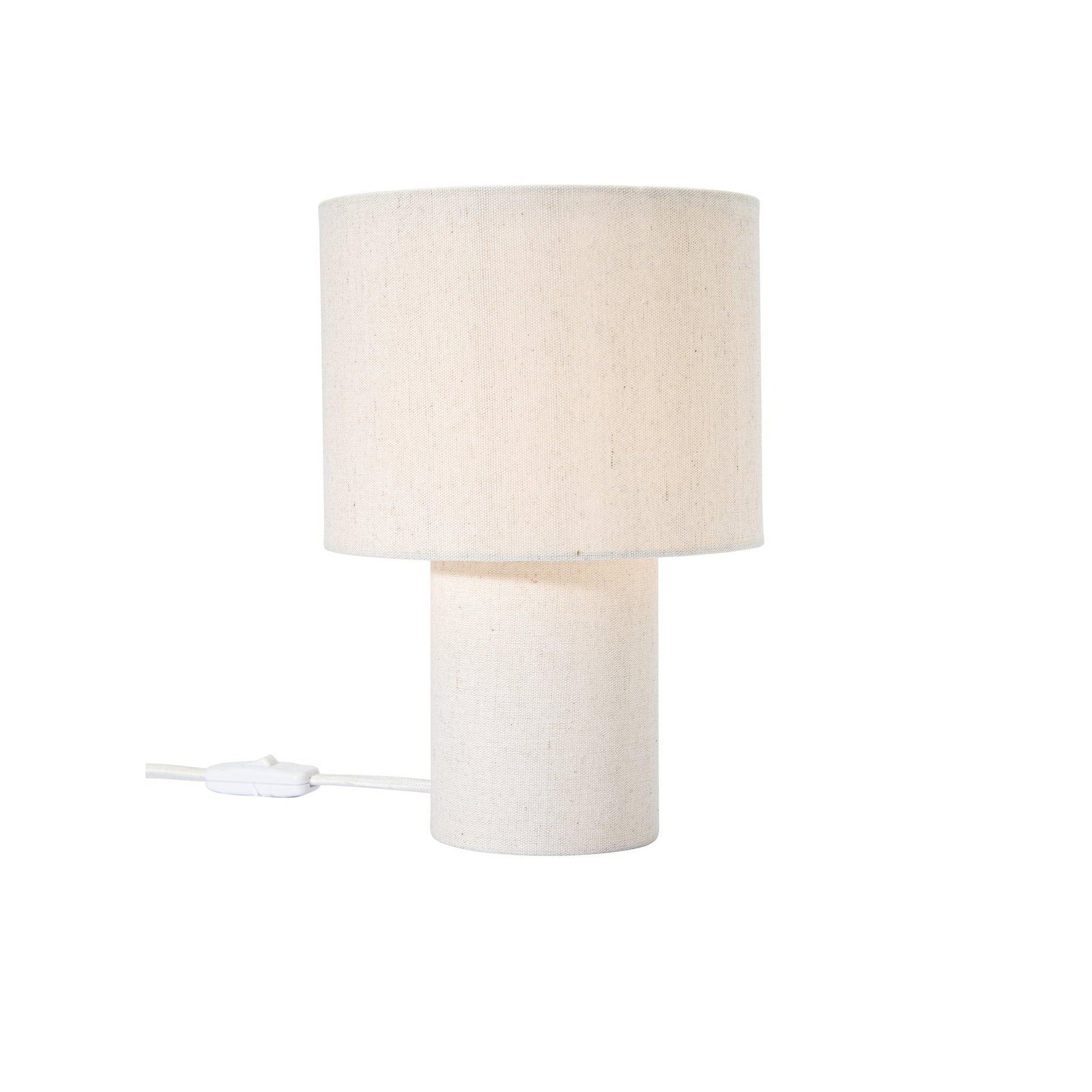 PR Home stolna lampa Leah, bež, visina 28 cm, tekstil