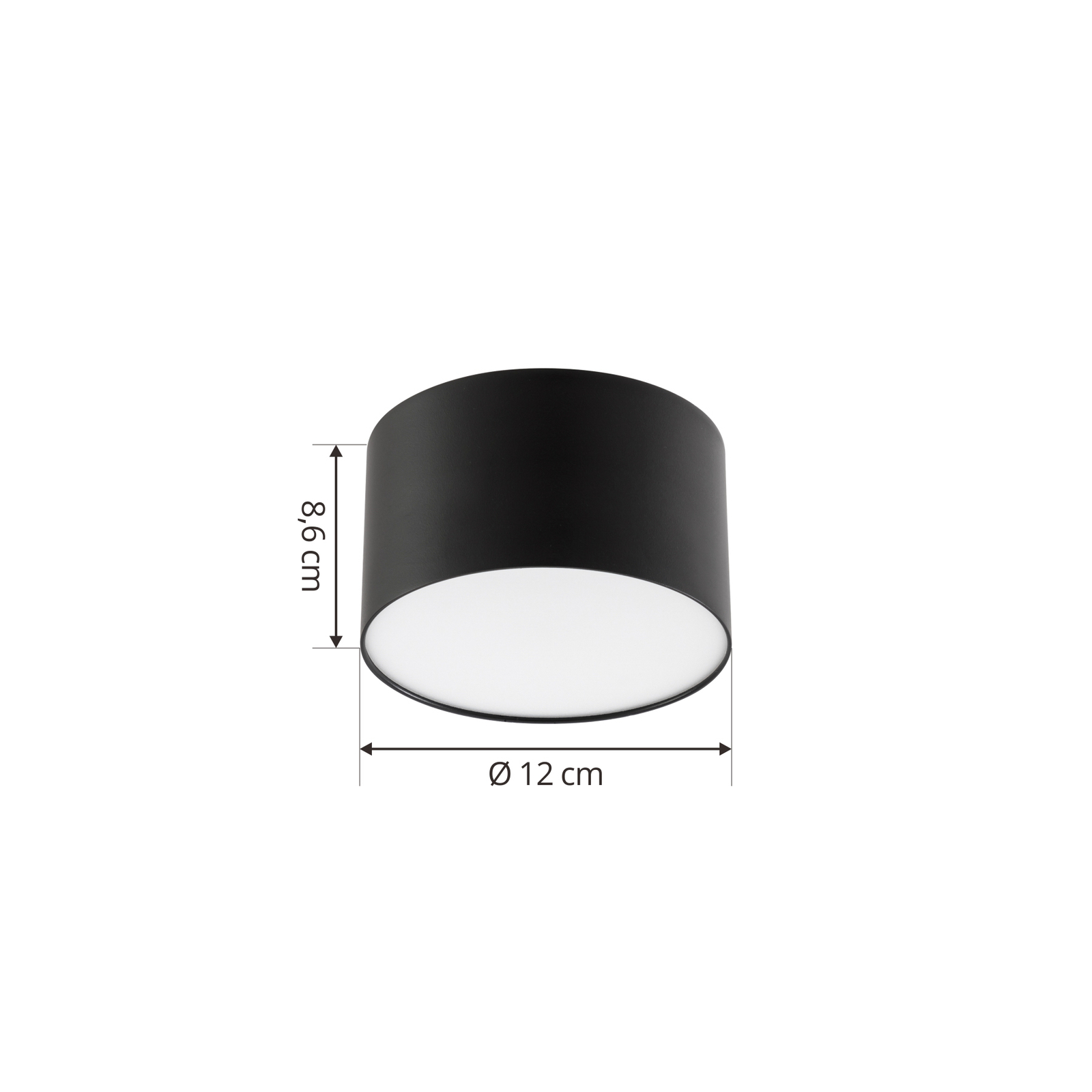 Lindby LED spot Nivoria, 11 x 6,5cm, zandzwart