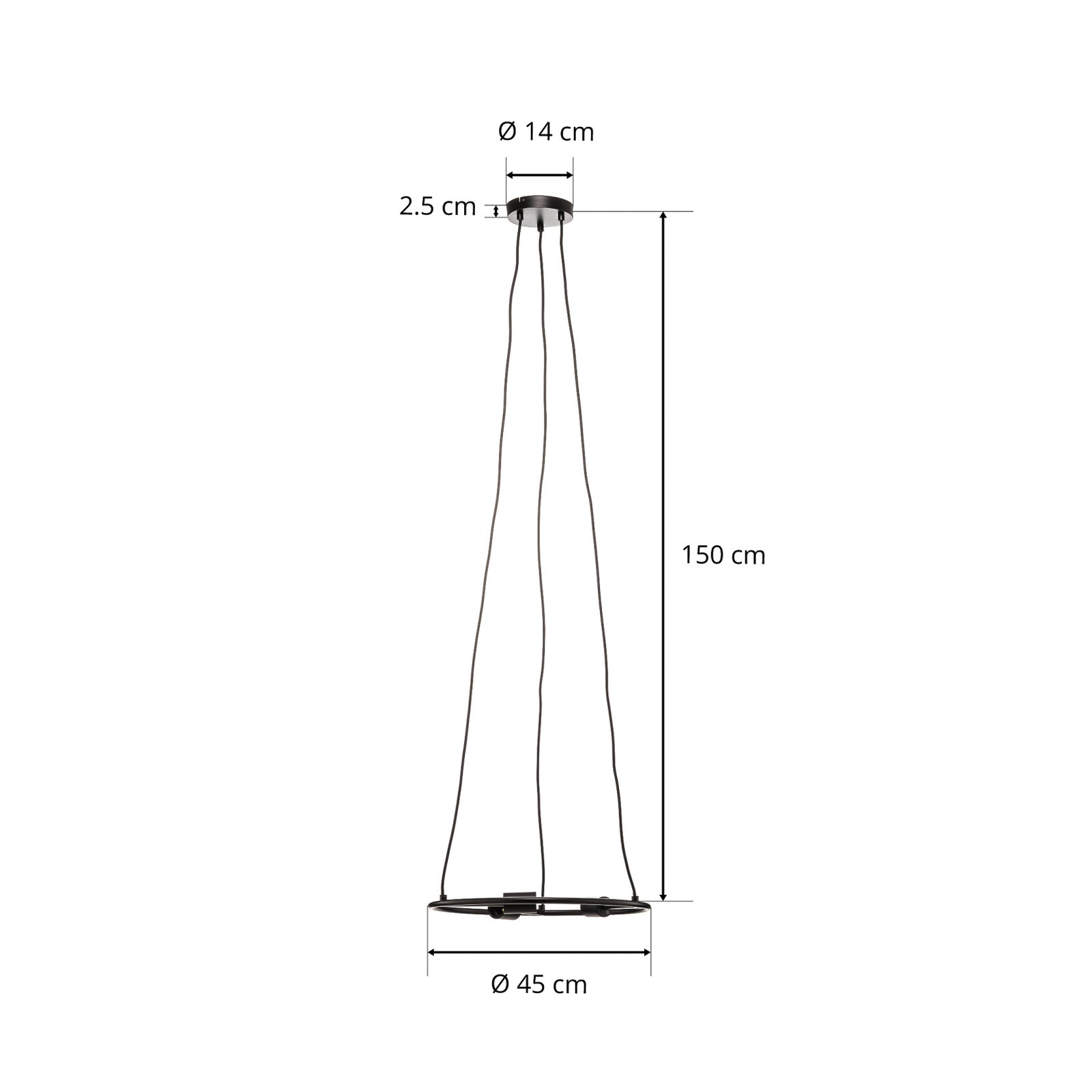 Lucande Linnard függőlámpa acélból, 3-lámpás, 3 lámpás