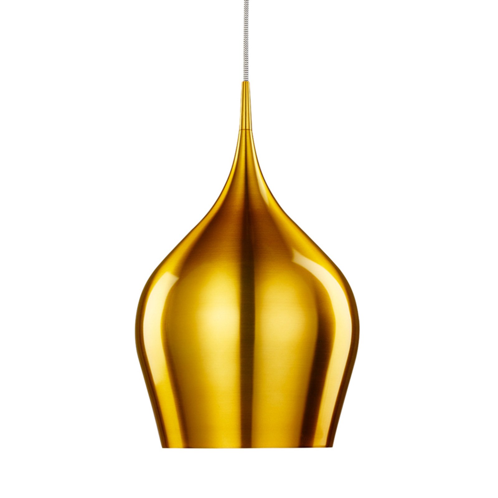 Lśniąca lampa wisząca Vibrant w kolorze złota
