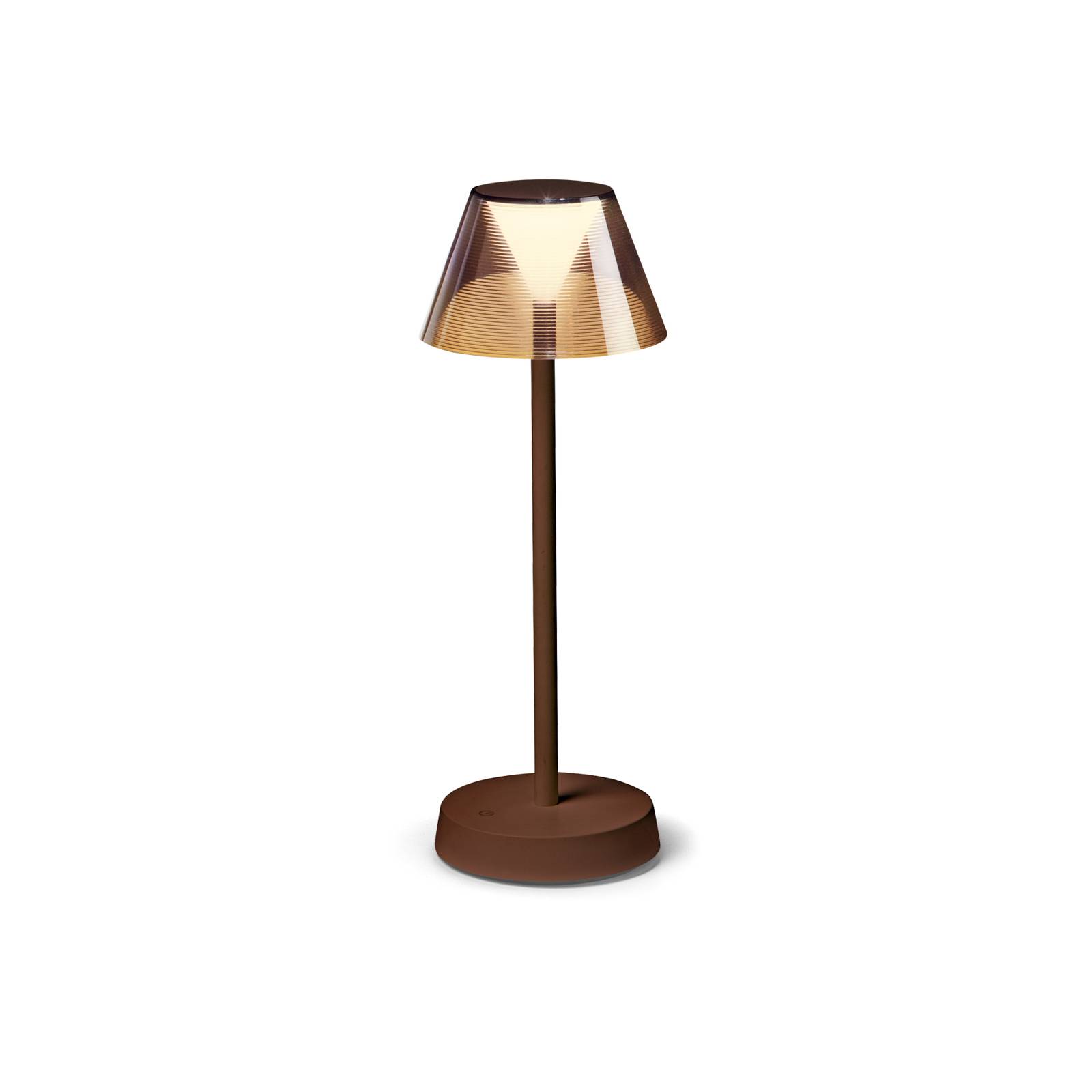 Ideal Lux Lolita LED-terrasselampe batteri kaffe