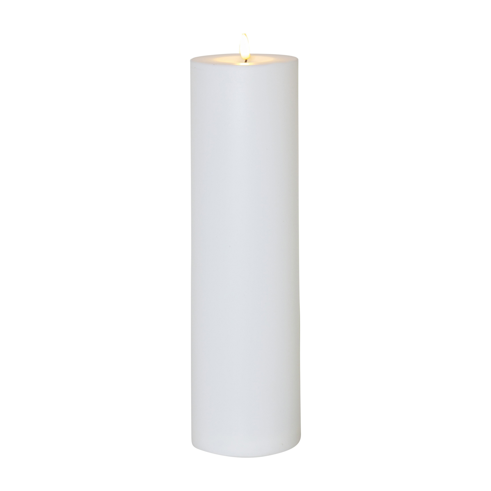 LED candle Flamme Rak 37.5 cm white plastic battery operated