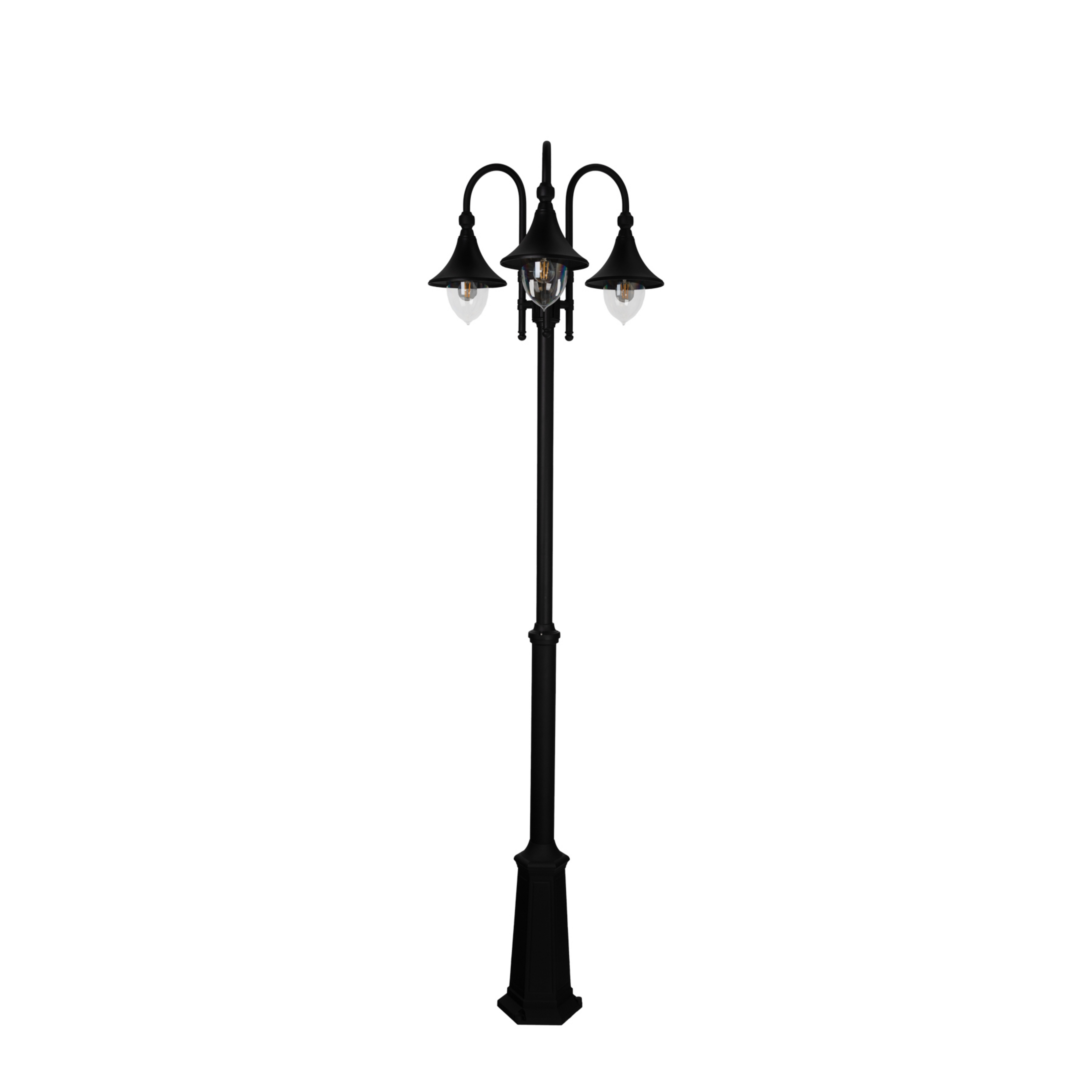 Florence 3 Lampada da esterno per parcheggio con supporto in cemento nero -