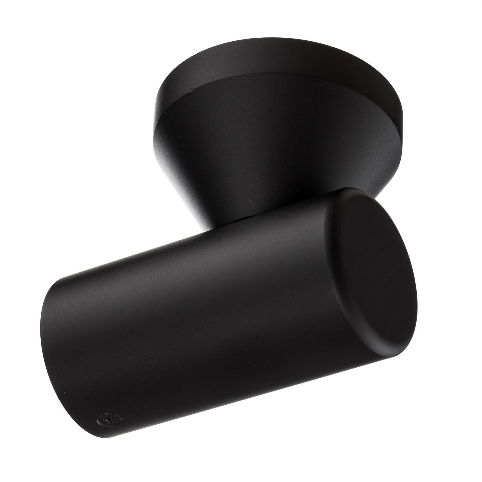 Pujol Iluminación Key LED wall light, one-bulb, black, for Living / Dining Room, aluminium, 8 W, W: 5 cm, H: 7.5 cm