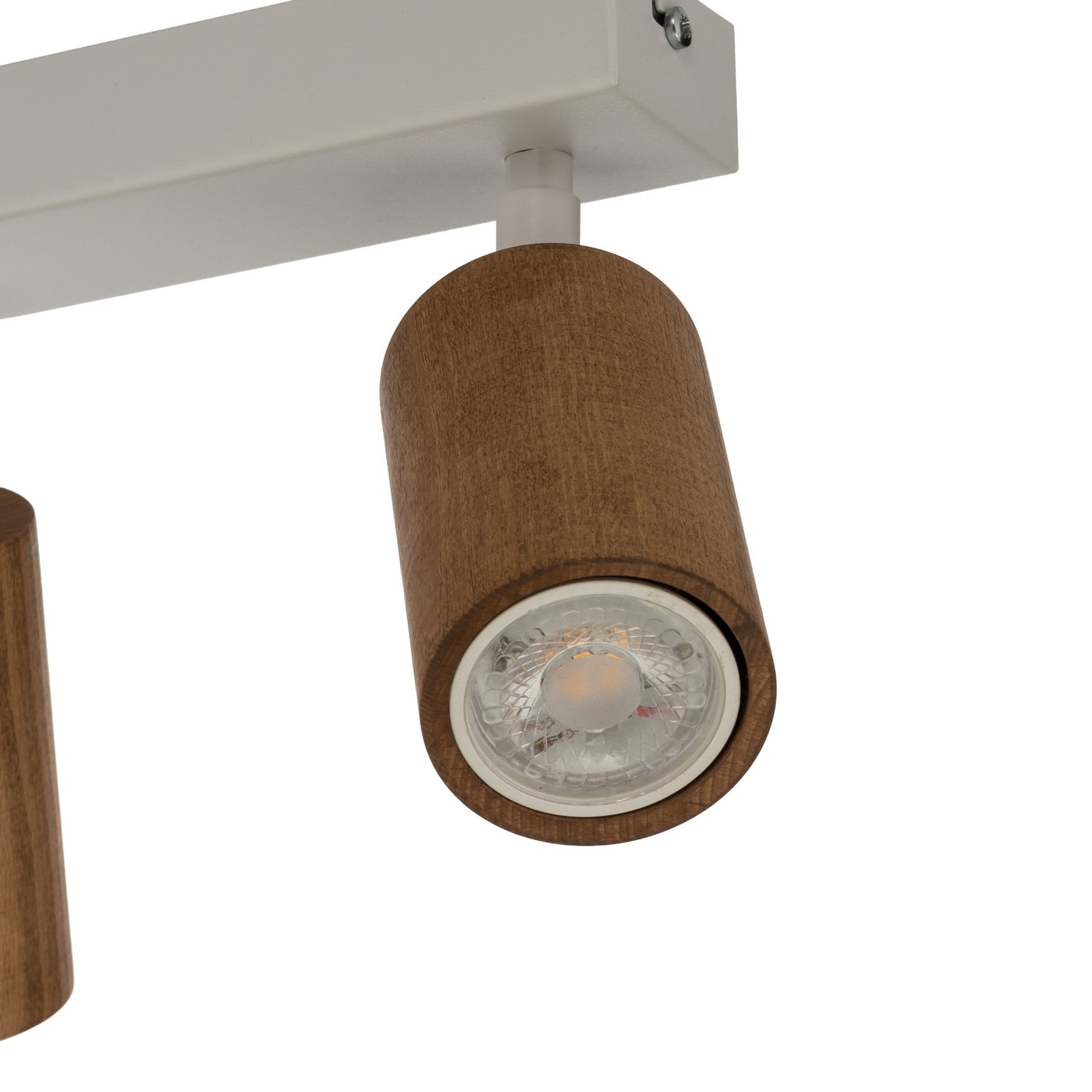 Deckenstrahler Nisse, weiß, Länge 90 cm, 5-flg., Holz/Metall