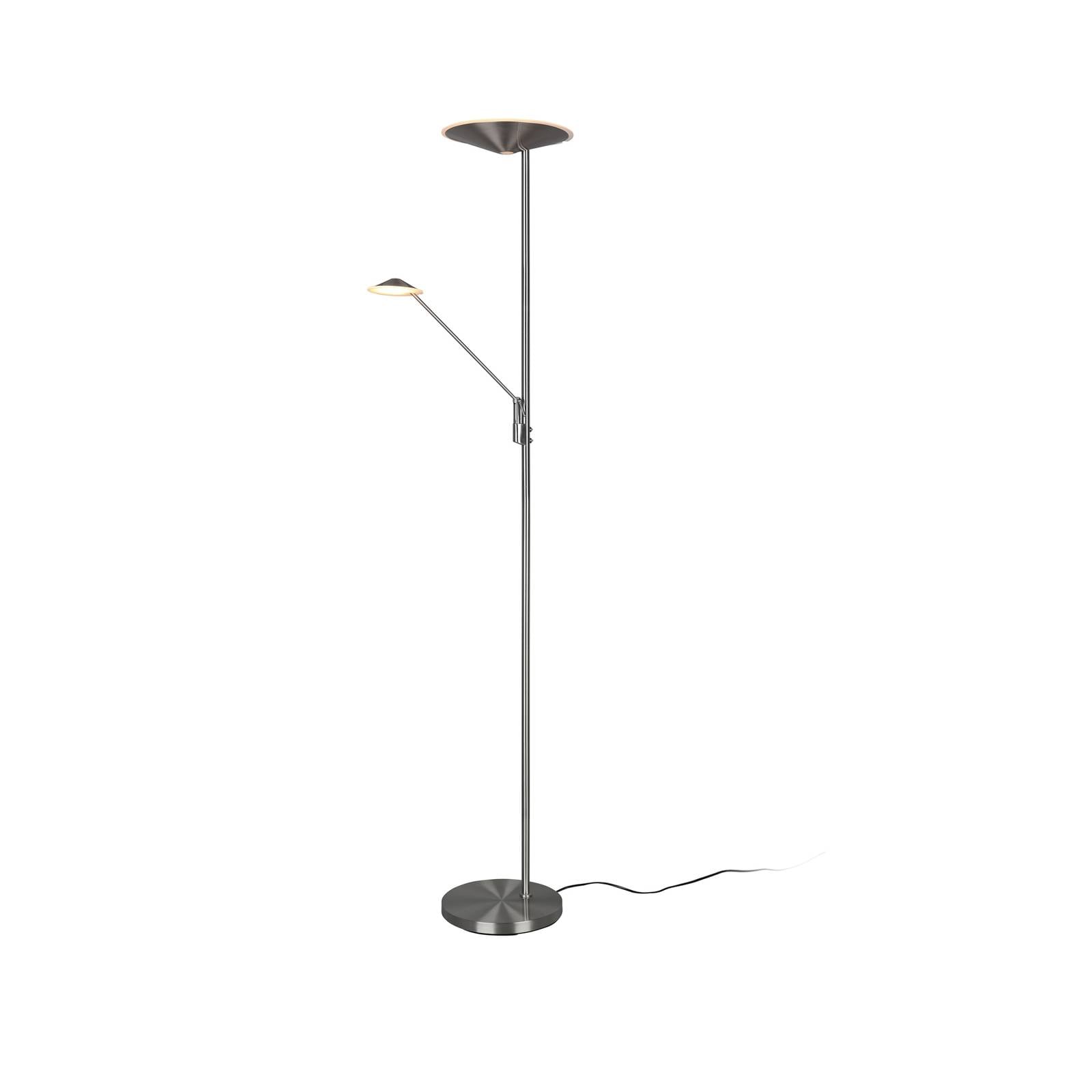 LED-Stehleuchte Brantford, Leseleuchte nickel matt
