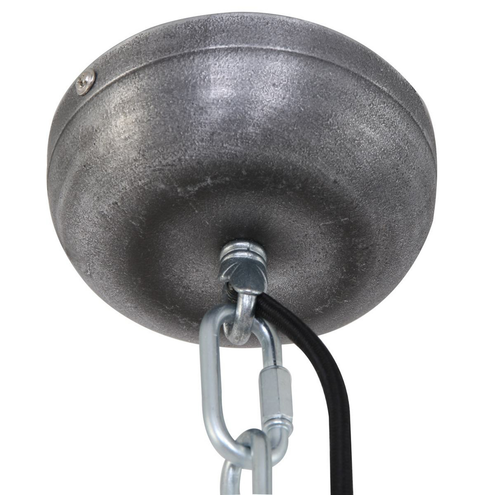 Lámpara colgante Bikkel, Ø 42 cm, negra, metal, cristal, E27