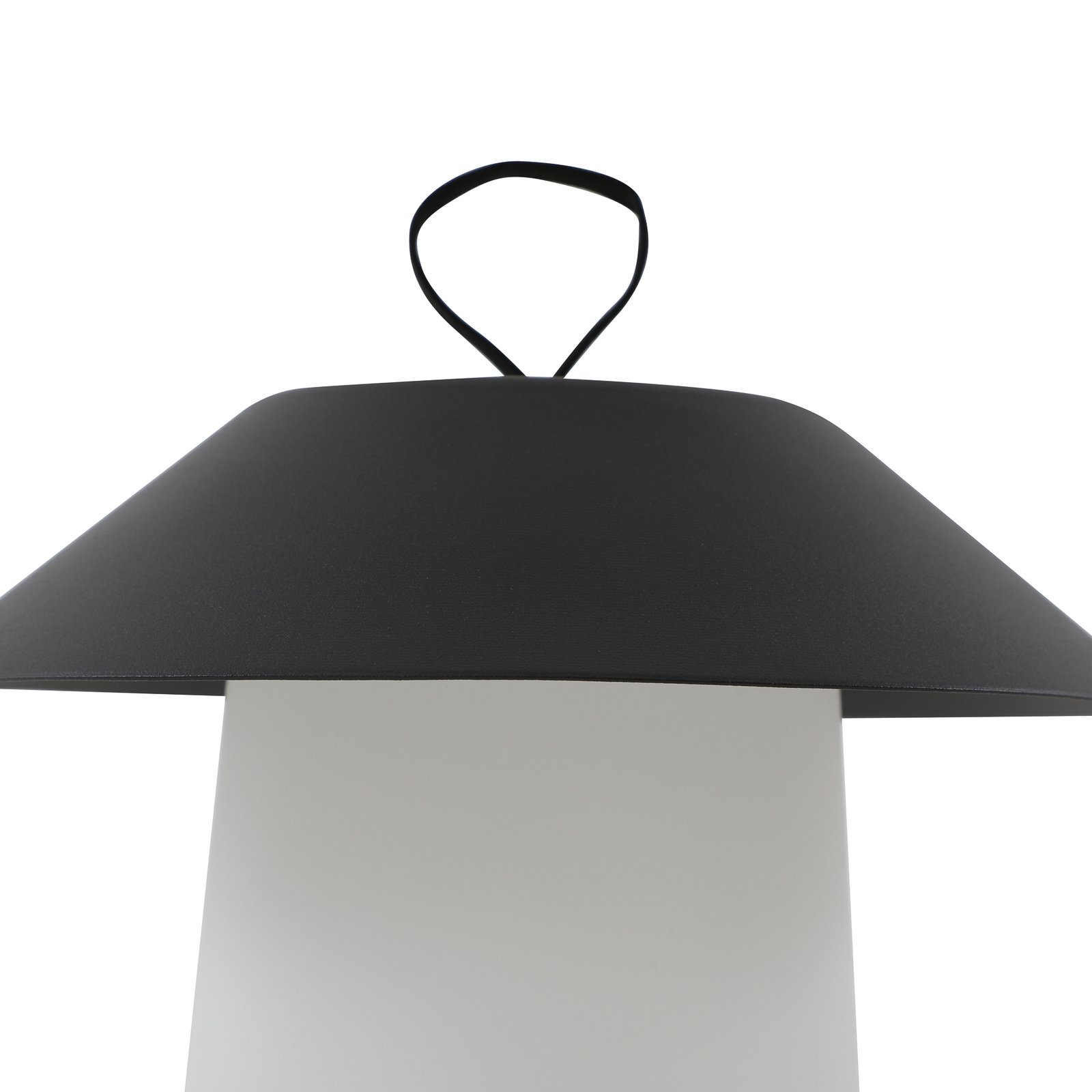 Lámpara de mesa Lindby LED recargable Kalina, negra/blanca, IP44