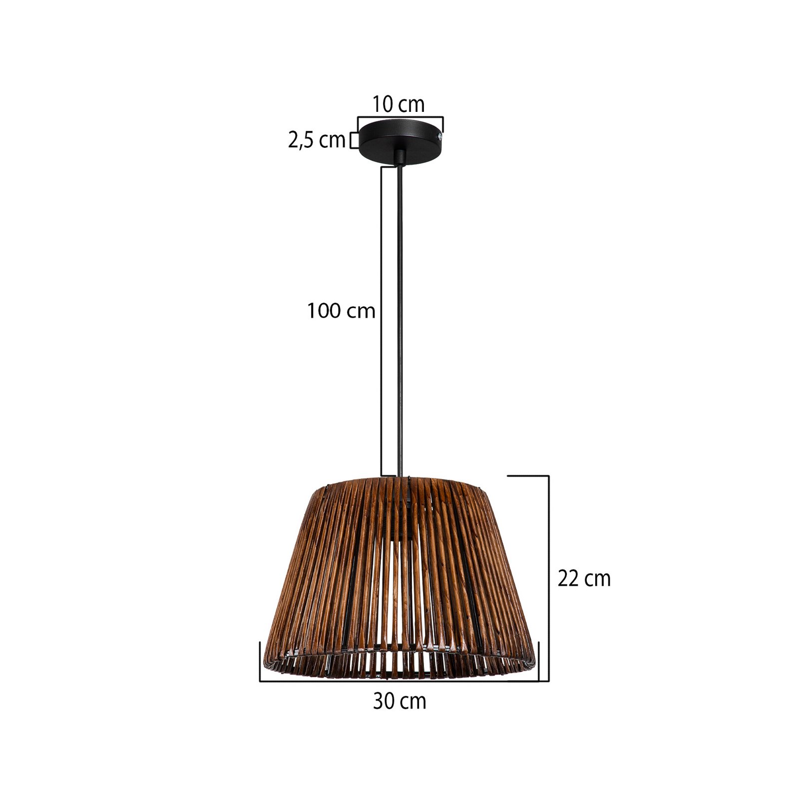 Hängeleuchte Roya Conic, Ø 30 cm, dunkelbraun, Papier Hängeleuchte Roya Conic, Ø 30 cm, dunkelbraun, Papier