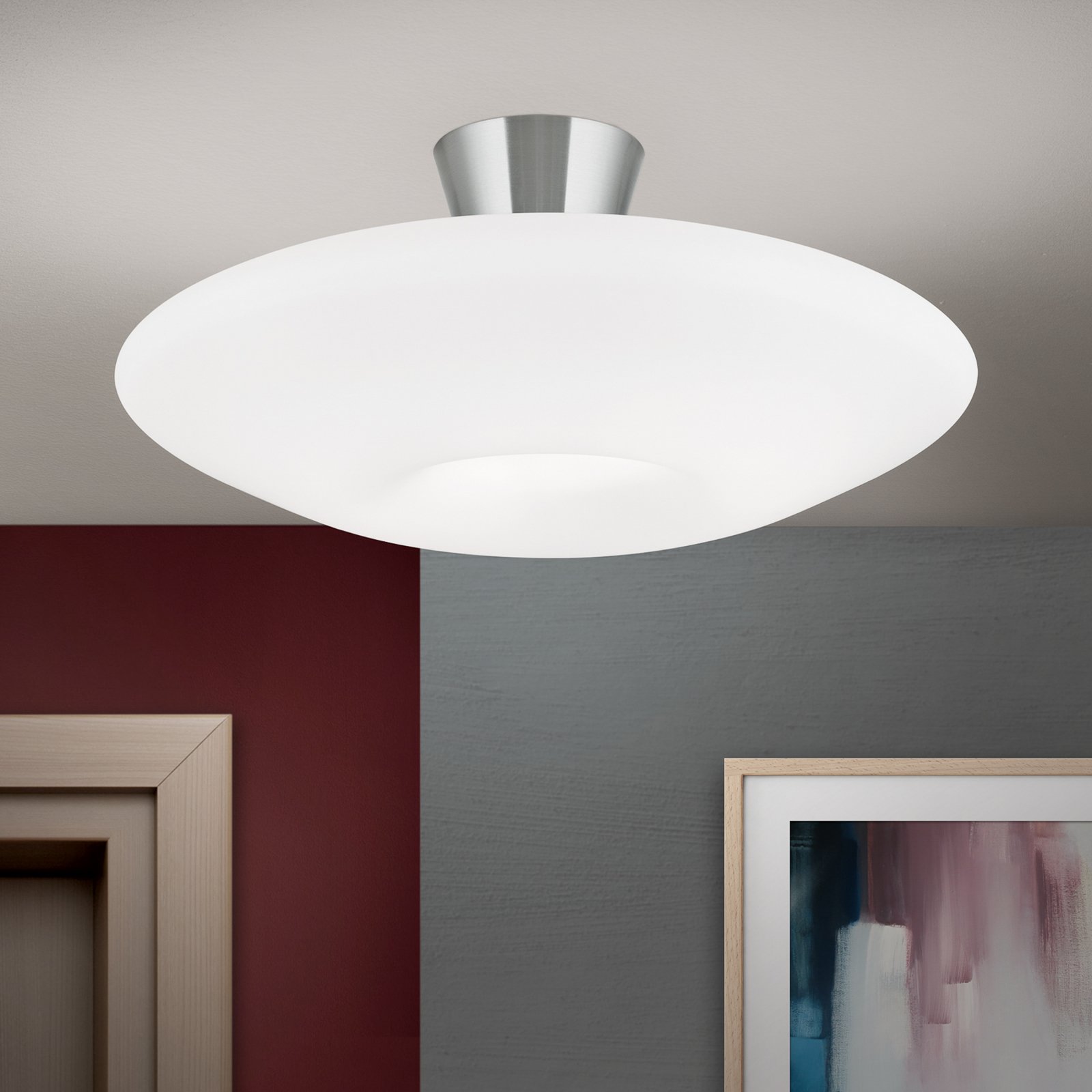 Malu Ceiling Light Made of Silk Matte Opal Glass