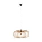 Hänglampa Sparkled Light, svart/naturbambu, Ø 40 cm
