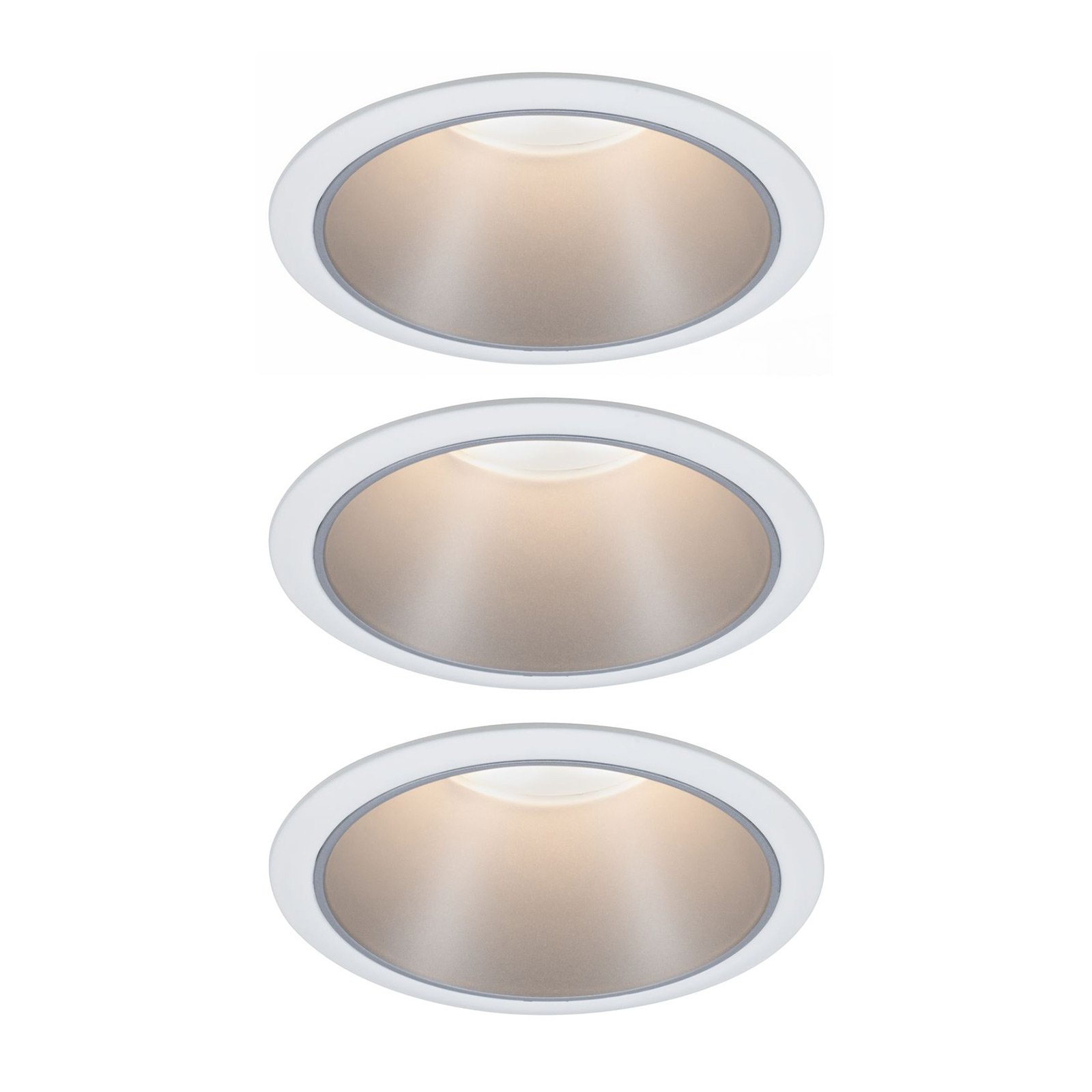 Cole LED spot, silver-white, set of 3 - Paulmann