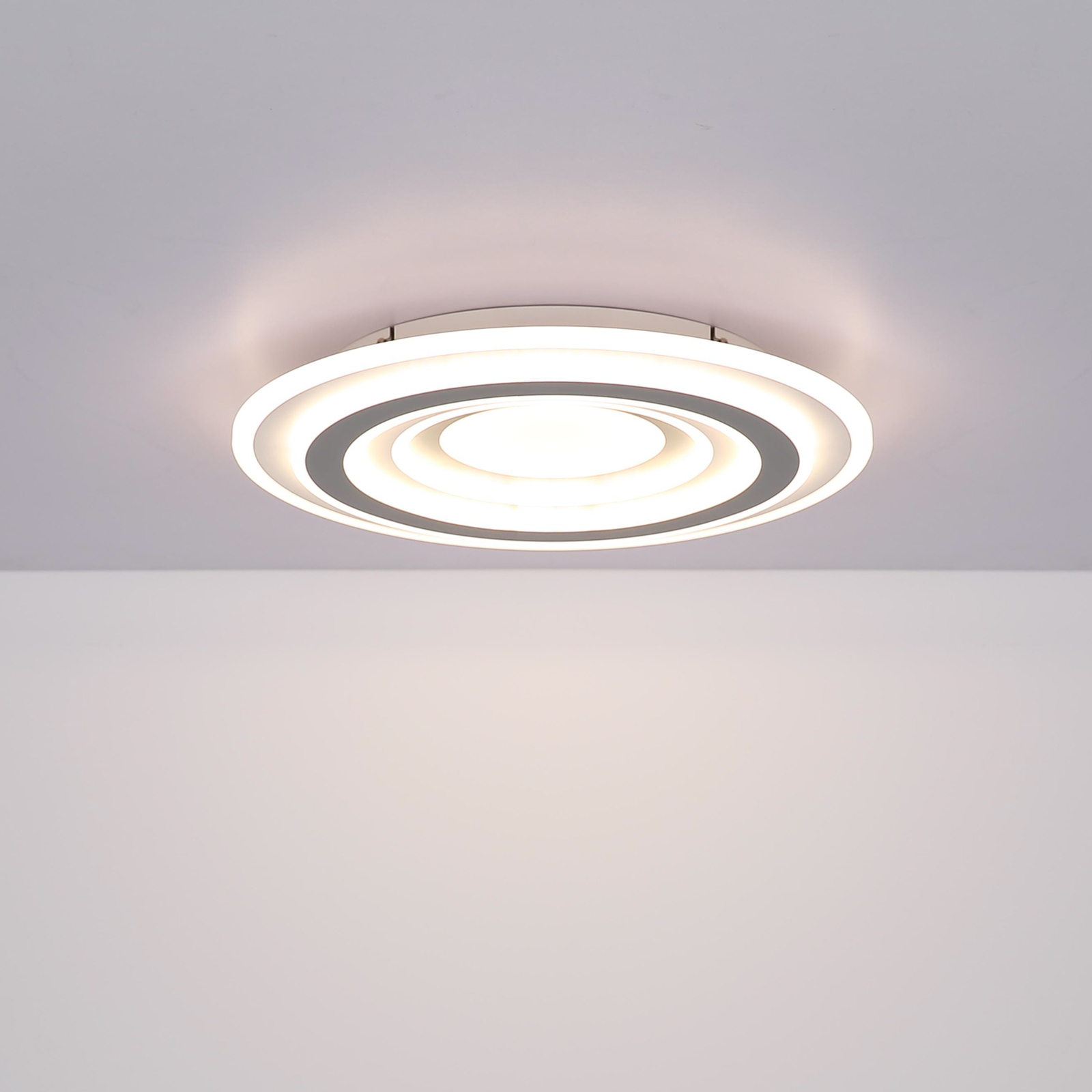 Sabatino LED-taklampa, vit/antracit, Ø 48 cm, CCT