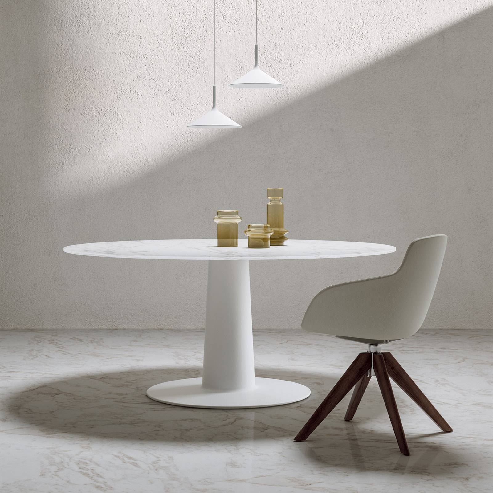 Rotaliana Dry lampa wisząca LED, biała, 1-punktowa