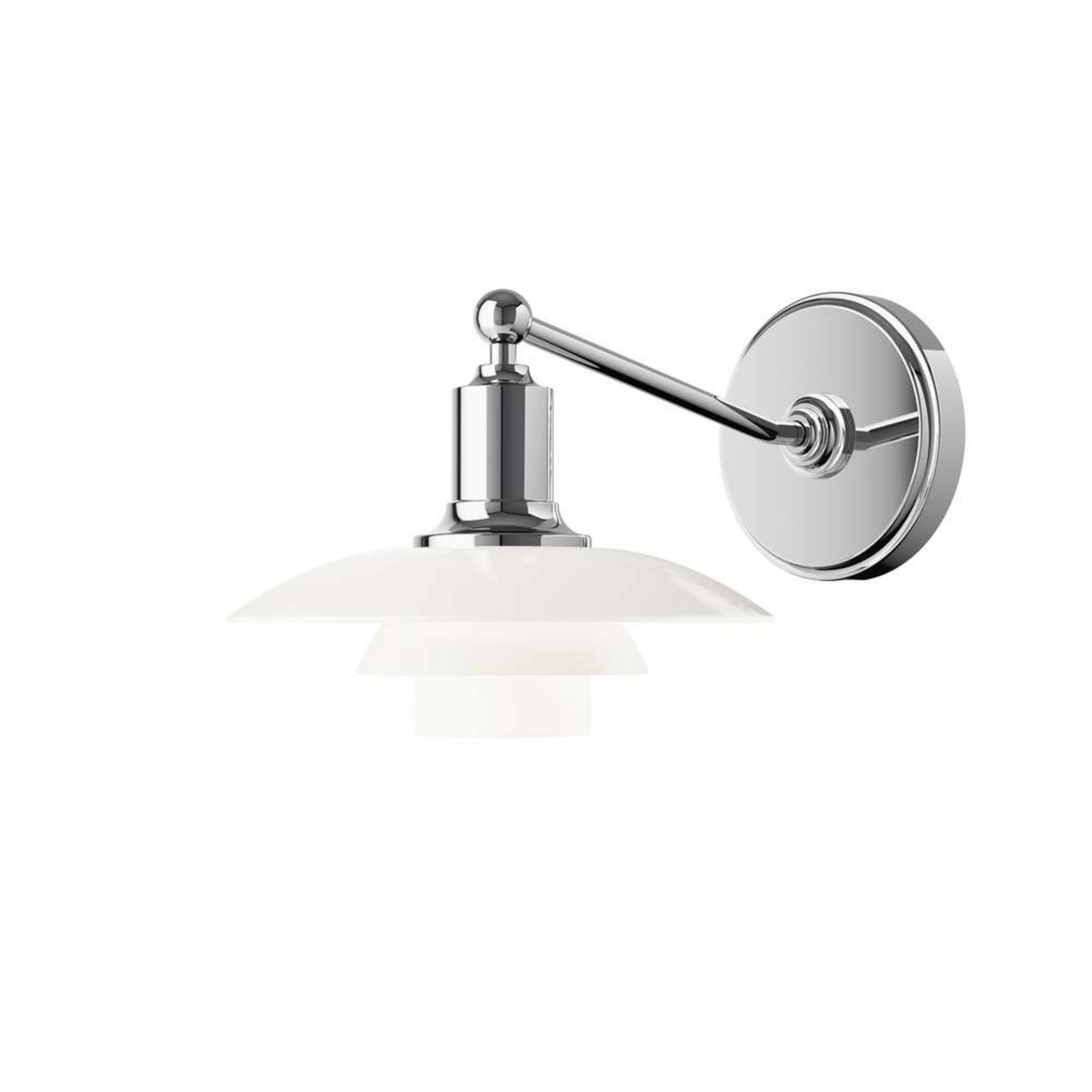 PH 2/1 Lampa Ścienna Hardwired White Opal Glass - Louis Poulsen