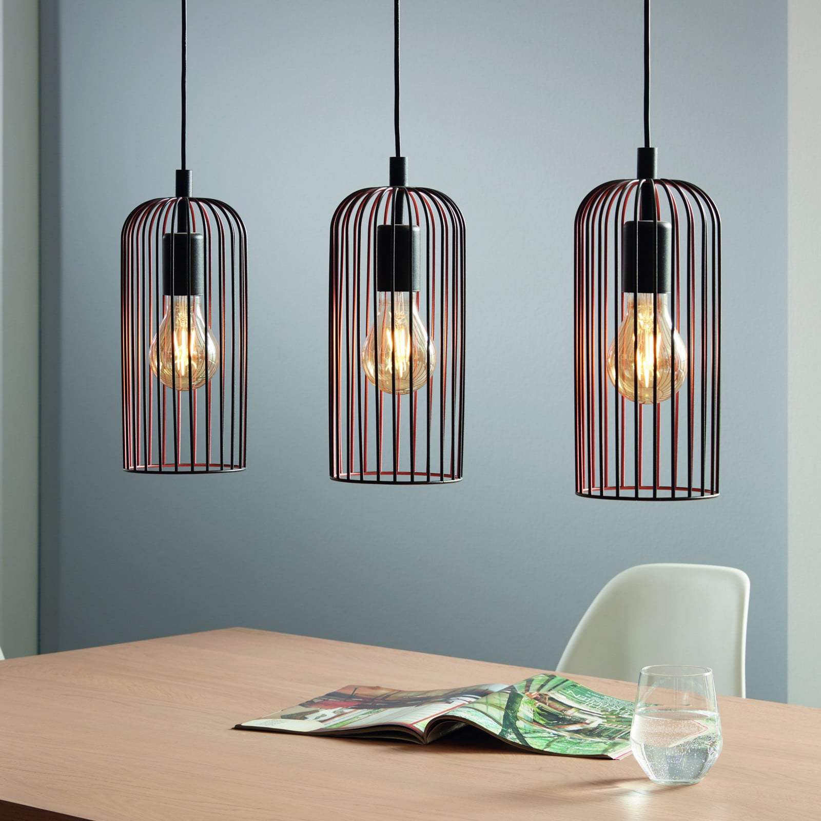 EGLO Lampă suspendată Roccamena negru/color cupru lungime 71 cm - Camera de zi / sufragerie - negru cupru - Metal