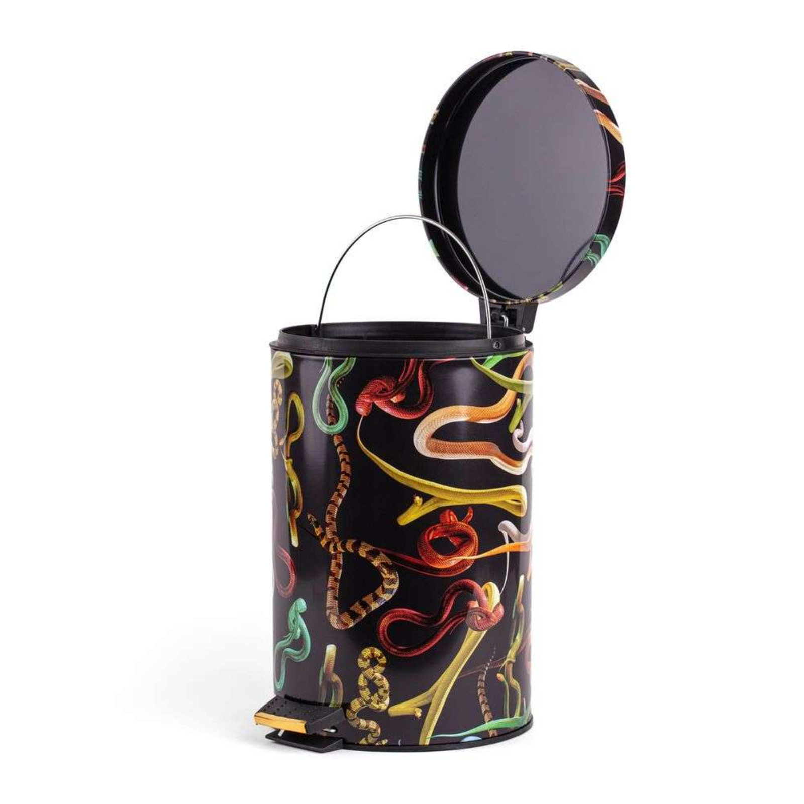 Snakes Toiletpaper Home Dustbin Ø25xH39,5 Negru/Multicolor - Seletti