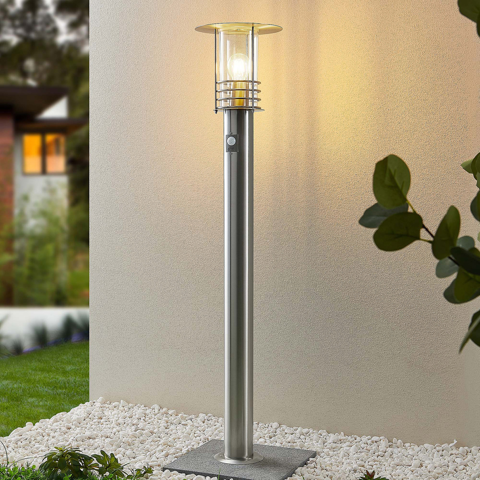ELC Kikimora path light, stainless steel, sensor