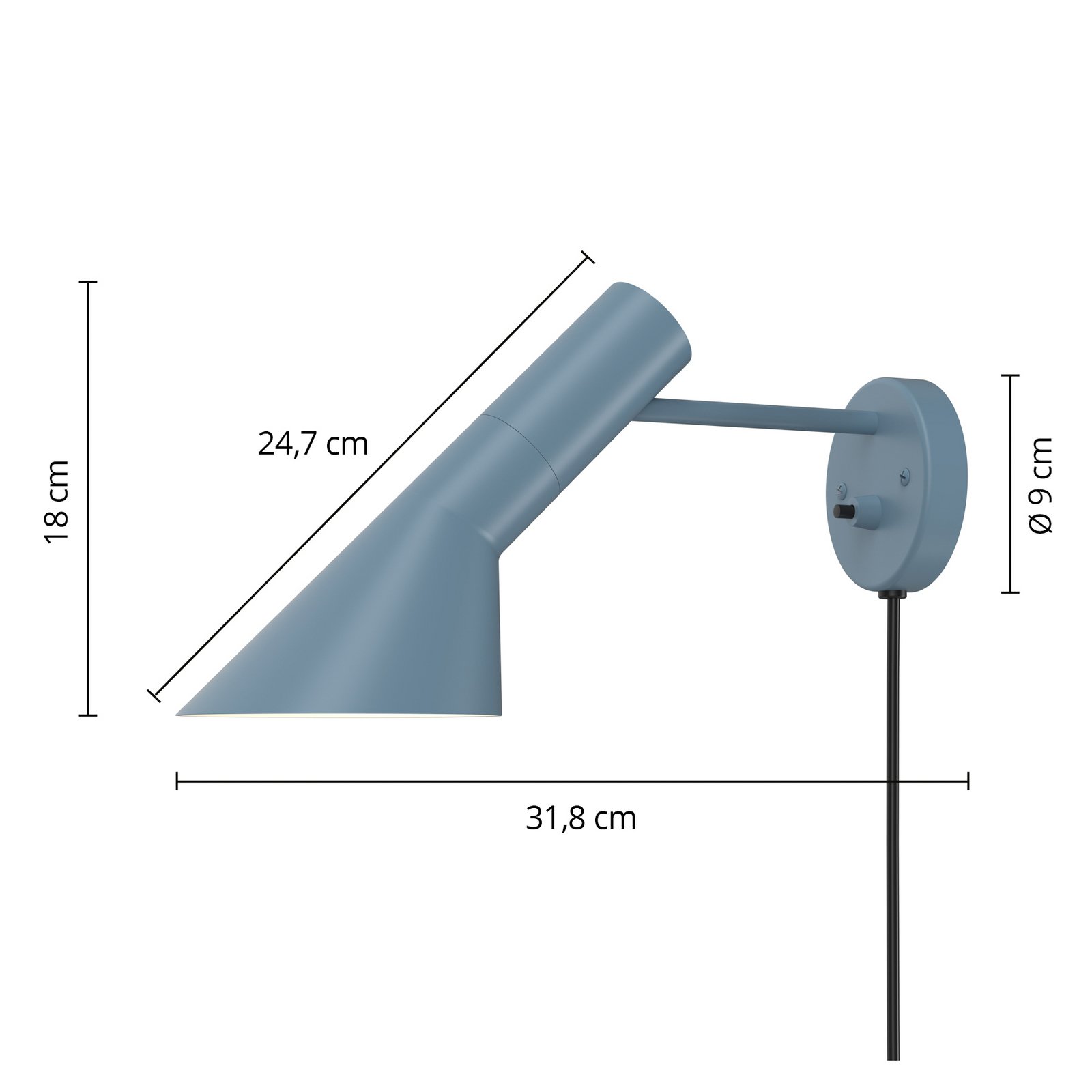 AJ Wall Lamp Dusty Blue - Louis Poulsen AJ Wall Lamp Dusty Blue - Louis Poulsen