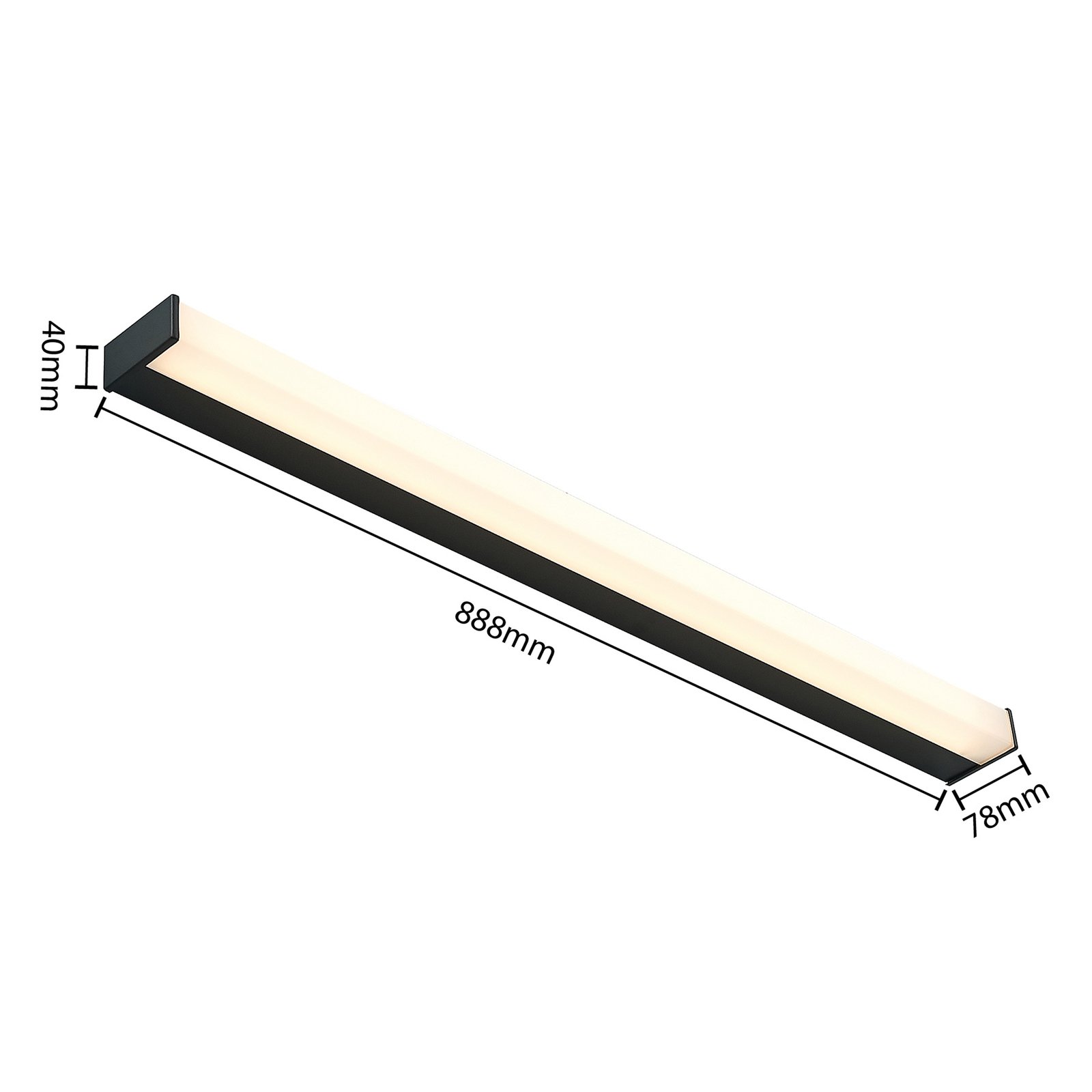 Ulisan LED Wall Lamp IP44 L88,8 Matt Black/White - Lindby