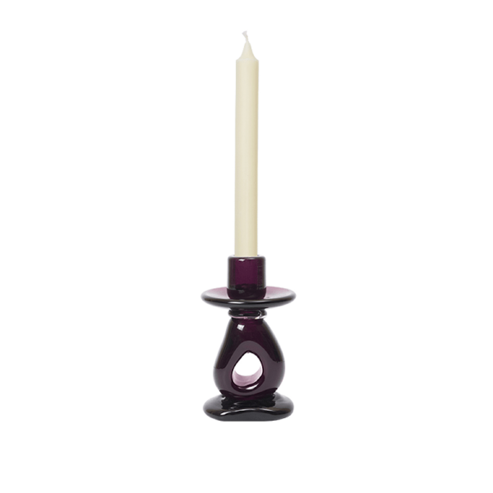 Portavelas Damo, morado, cristal, 16 cm de altura - ferm LIVING