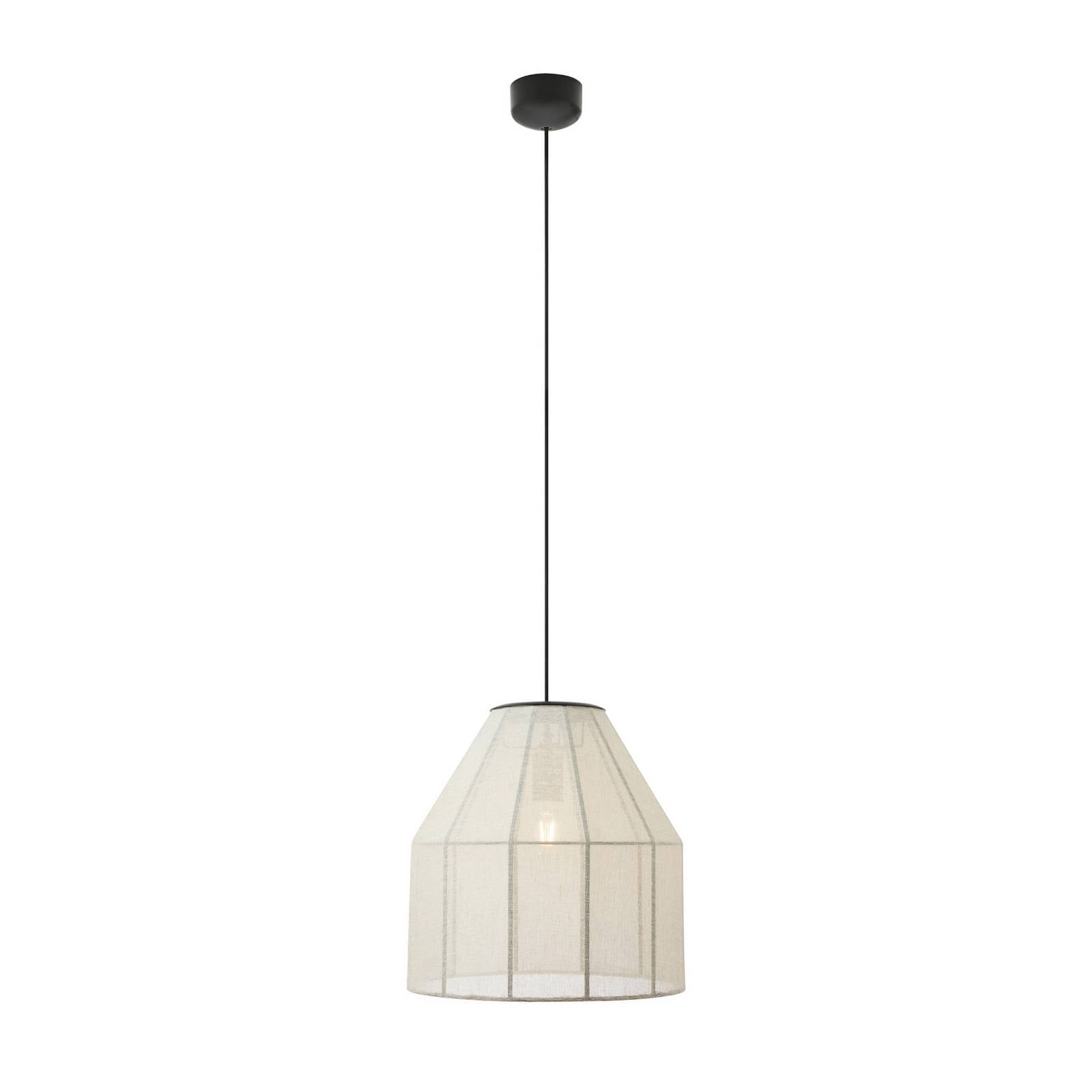 Pendellampe Aiko, beigefarben/schwarz, Ø 37 cm, Stoff/Metall