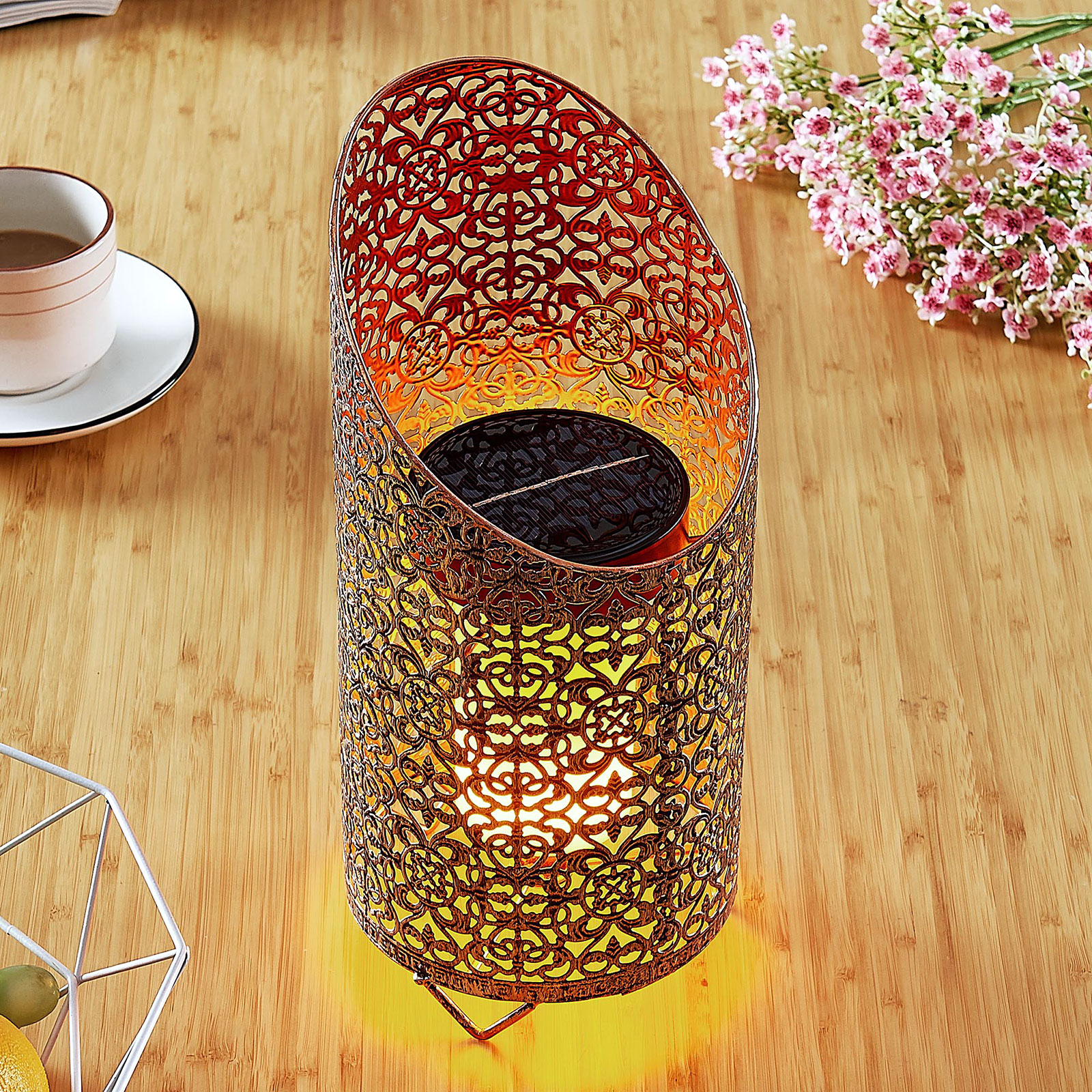Lindby Marija ornamental LED solar lamp, amber light, metal, 0.5 W, energy efficiency: A+, H: 30 cm