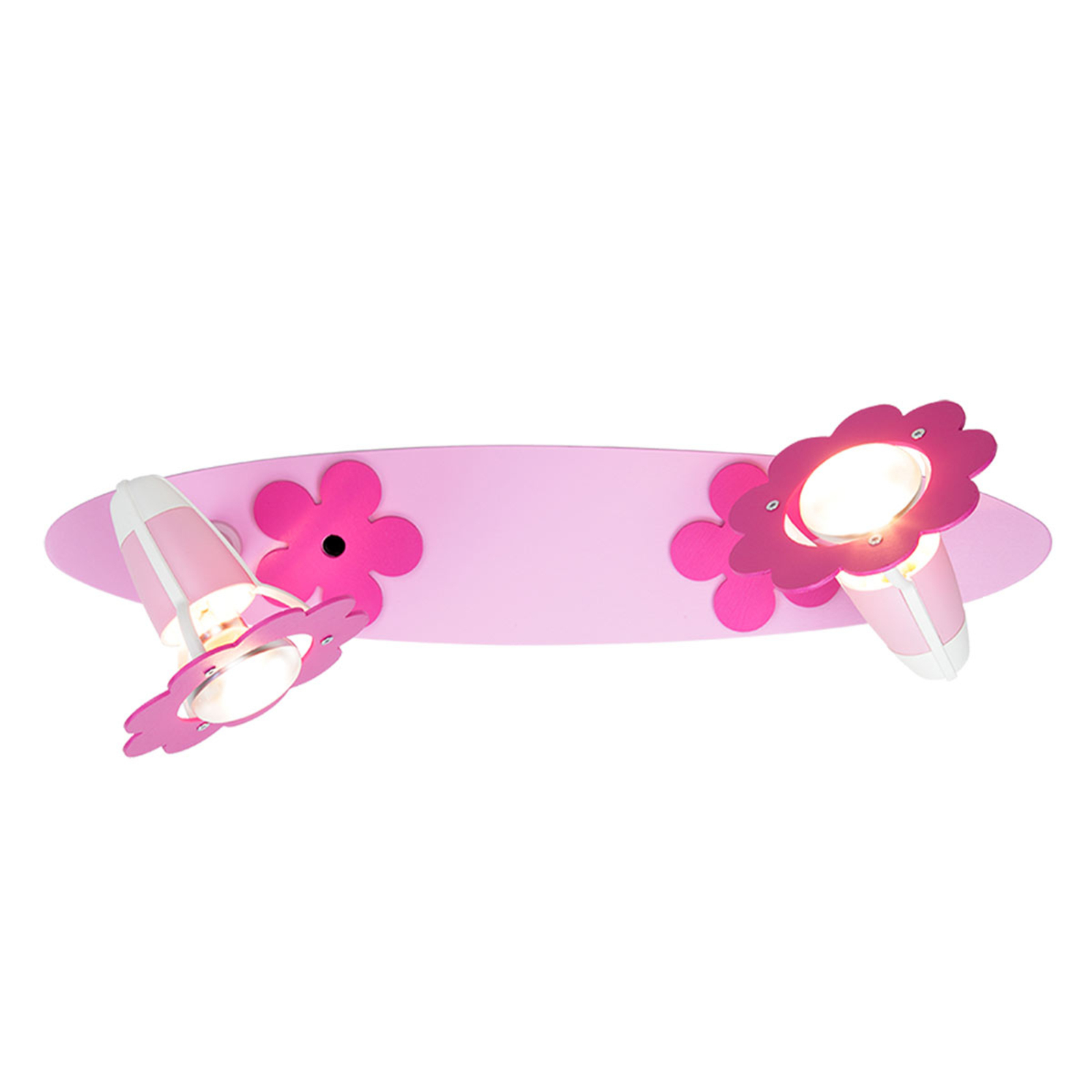 Taklampe Blomst, rosa, panel, 2 lyskilder